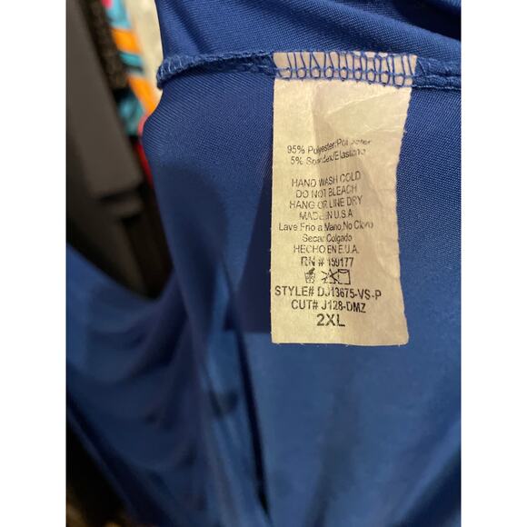 Janette Plus Size 1X Royal Blue Long Sleeve Jersey Knit Dress - Picture 5 of 8